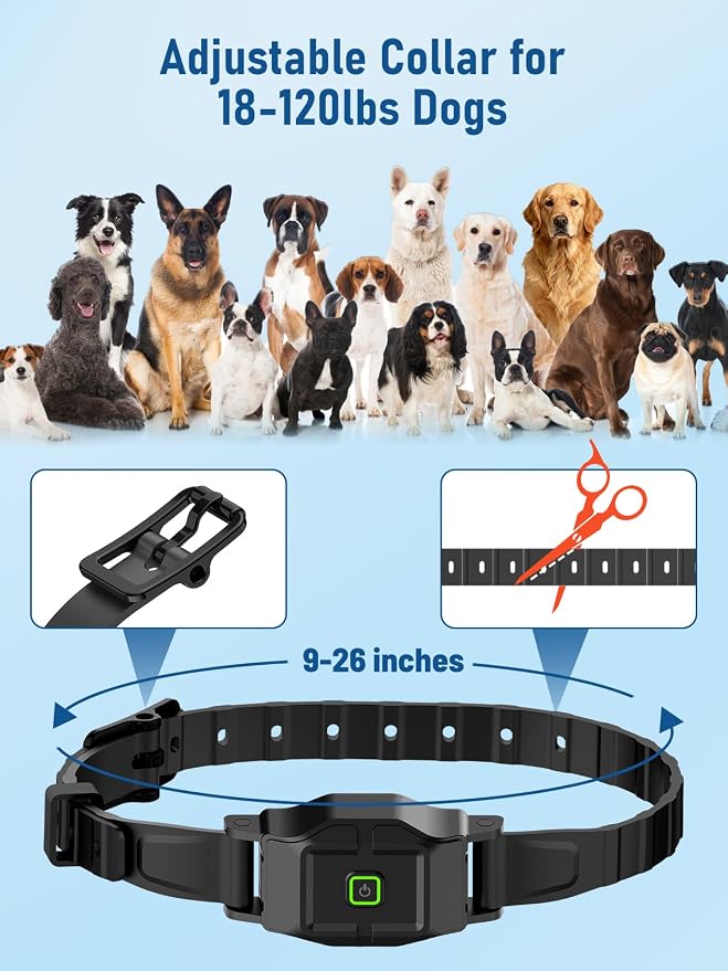 2-in-1 GPS Wireless Dog Fence & Training Collar System for Dogs 18+ lbs