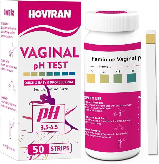 Vaginal pH Test Strips for Woman, 50 ct Yeast Infection & BV Monitor Test | At Home Feminine pH Test Kit, Reliable Women pH Testing for Acidity & Alkalinity Balance