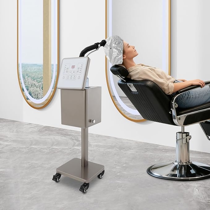 110V 1600W Nano Hair Steamer Machine, Professional Micro Mist Salon Hair Processor, Salon Spa Equipment Vertical Nano Hair Steamer for Deep Hair Care Repair, Hair Styling