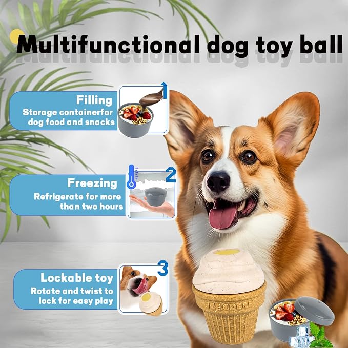 Interactive Dog Licking Toy for Mental Stimulation - Frozen Treat Dispenser Cognitive Dog Enrichment Toys, A licking toy for small and medium-sized dogs, Anti-boredom dog toys, easy-to-clean dog toys