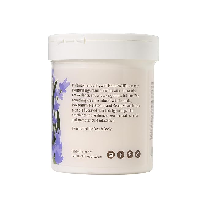 NATURE WELL Lavender Smooth & Soften Moisturizing Cream For Face, Body, & Hands, Calming & Soothing, Infused With Natural Oils & Extracts, Restores Skin Moisture Barrier, Pack of 2 (16 Oz Each)