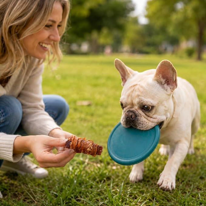 MON2SUN Dog Treats, 3 Inch Rawhide-Free Chicken, Duck & Beef Rolls,13.23 oz | Easy-To-Digest Texture, Suitable for Small Dogs, Daily Reward Use, Made with Real Meat
