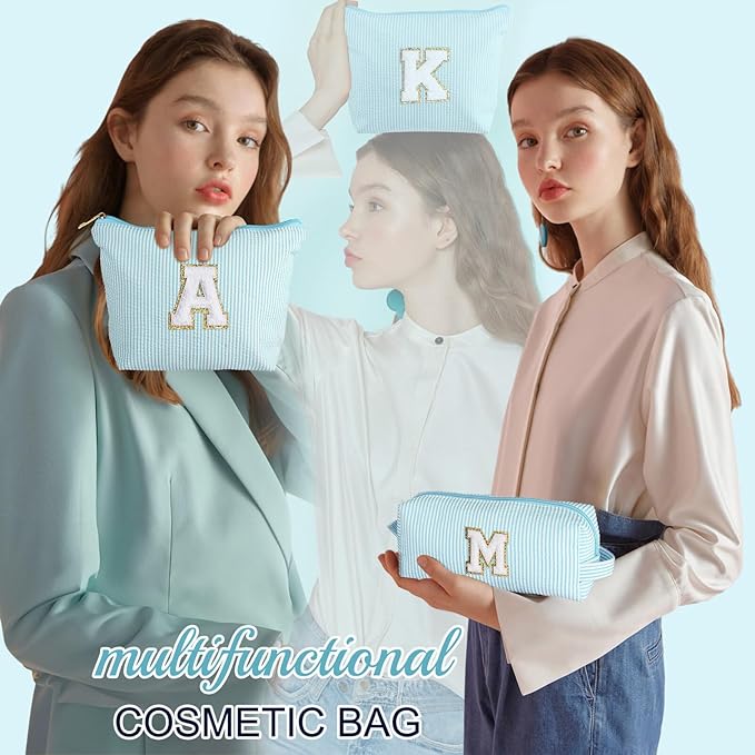 YOOLIFE Stocking Stuffers For Teen Girls Christmas Gifts For Teenage Girls Initial Makeup Bag | Cosmetic Travel Toiletry Bag | 9 10 11 12 13 14 15 Years Old | Teen Girl Gifts Trendy Stuff S