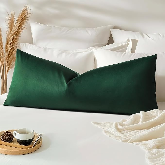 Artscope Luxury Velvet Lumbar Pillow Cover Super Soft Decorative Rectangle Throw Pillow Covers Case Cushion Covers for Sofa Couch Bedroom Car Decor 14x36 Inch Army Green