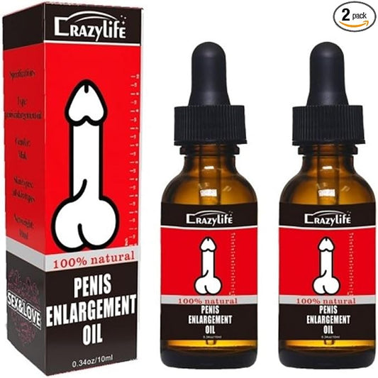 Red Enlargement Oil, Growth Enhancement Oil for Men 10ML (Pack of 2)