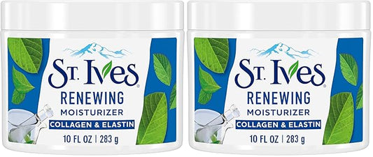 St. Ives Face Moisturizer Cream, Collagen and Elastin, Renewing Facial Moisturizer for Women, Paraben Free, Dermatologist Tested Daily Moisturizing for Dry Skin Cruelty Free, 10 oz (Pack of 2)