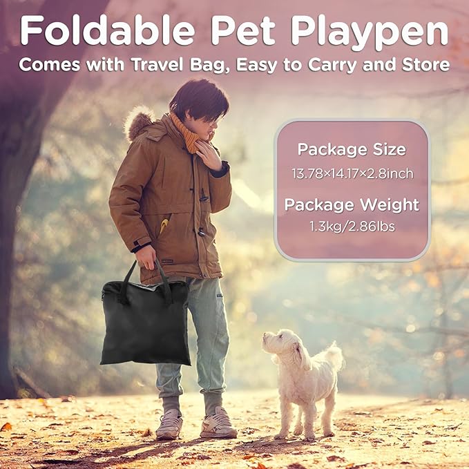 Paw Ballt Foldable Pet Kitten Playpen, Upgrade Waterproof Portable Cat Dog Playpen Kennel Tent for Small Cat Dog, Retractable Shade Cover with Free Carrying Case, Indoor Outdoor Use for Small Pet.