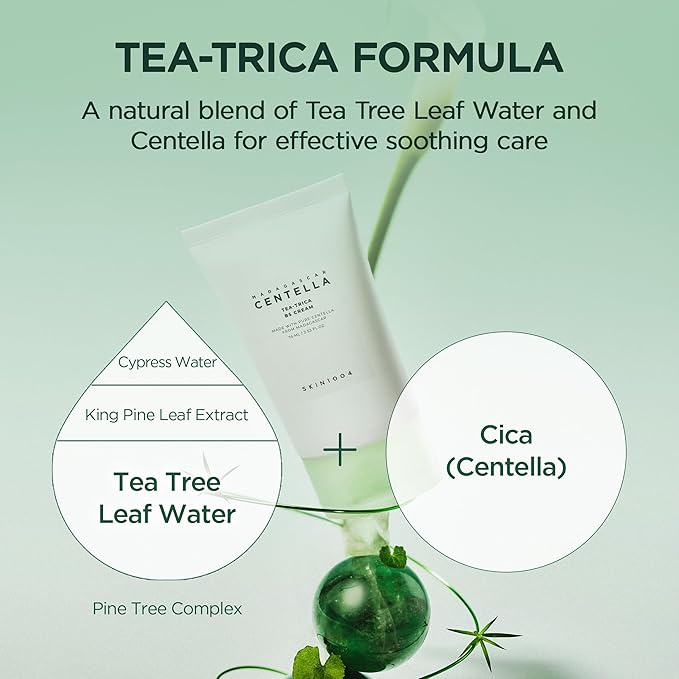 SKIN1004 Tea-Trica B5 Cream, Valentine Gifts, Korean Face Gel Moisturizer with Panthenol B5, Soothing & Hydrating Face Cream with Tea Tree & Madagascar Centella, Korean Skin Care 2.54 fl.oz / 75ml