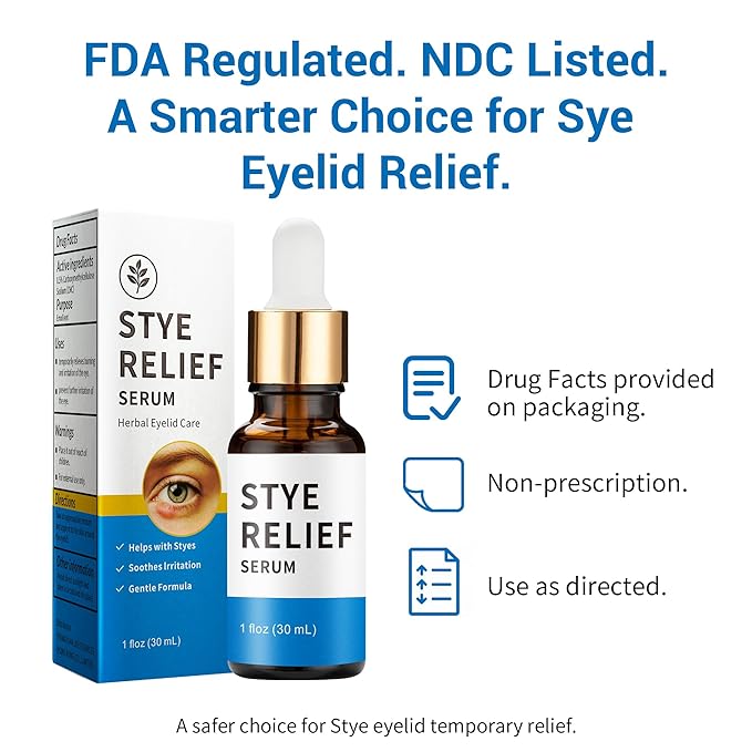 Stye Eye Treatment Product, Relief for Styes, Chalazions, Blepharitis, Dry Eyes, Irritation and Swelling; Clear Eyes Redness Relief, Eye Stye Treatment, Soothing Eyelid Comfort, 30ml 1 Fl Oz