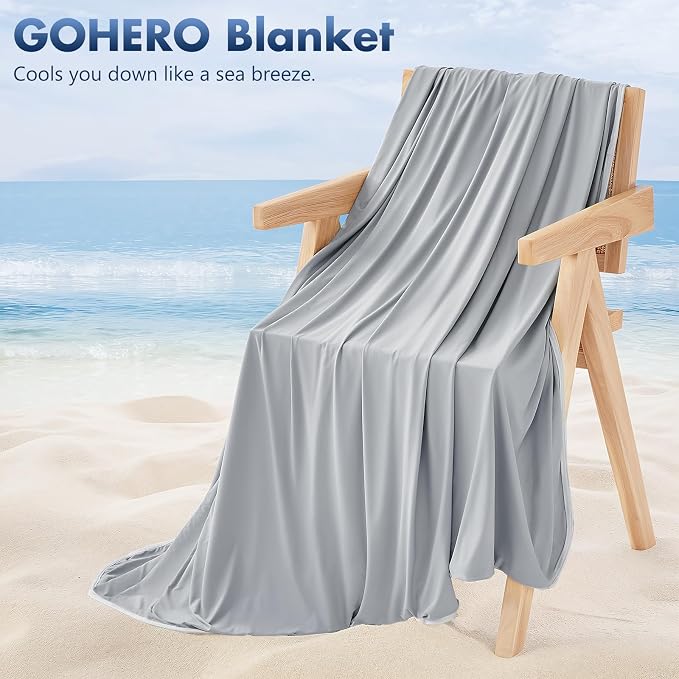 Cooling Blanket Throw - Arc-Chill Q-Max >0.5 Cool Summer Blanket for Hot Sleepers - Double Design Lightweight Blanket Absorbs Heat to Keep Cool on Warm Nights(50"x70") Dark Grey