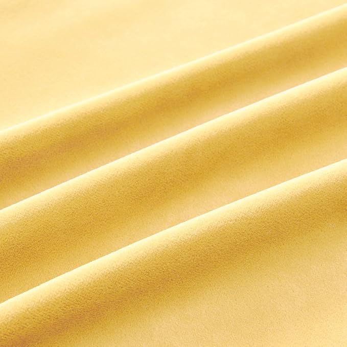 Throw Pillow Covers Set of 2 12x20 Inch Velvet Pillow Covers, Soft Lumbar Yellow Decorative Covers for Couch Sofa Bed Living Room, Neutral Fall Farmhouse Covers