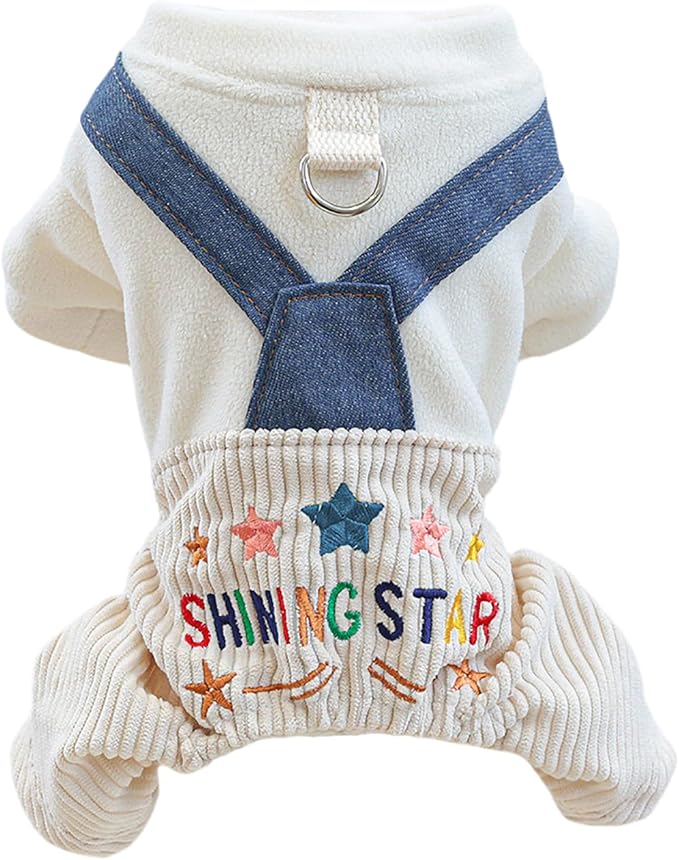 Dog Stylish Overalls Comfortable Puppy One Piece Outfits Summer Bib Overalls for Small Dogs Cute Pet Jumpsuit Onesie Chihuahua Yorkies Birthday Holiday Clothes Costume