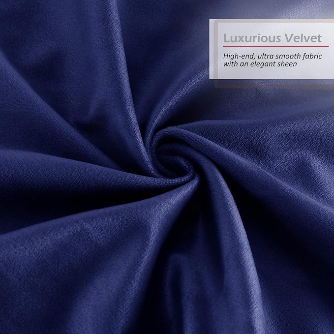 Throw Pillow Inserts Pack of 2 with Velvet Soft Solid Decorative Square Throw Pillow Covers Set for Sofa Couch Car Bedroom, 24X24 Throw Pillows Inserts with 22x22 Washable Cushion Covers, Royal Blue