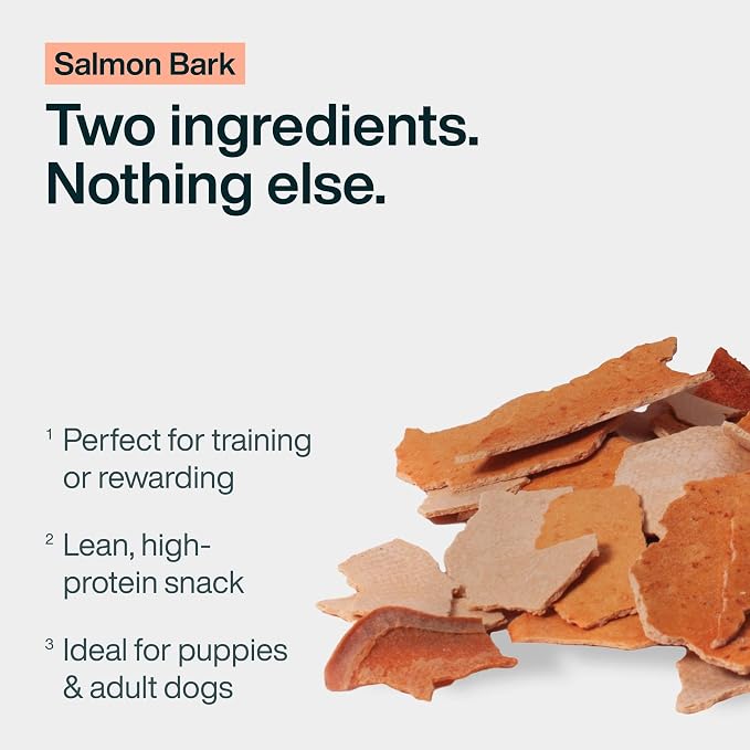 JustFoodForDogs Limited-Ingredient Healthy Dog Treats, Salmon Bark, Made in the USA, 5 oz | Human Grade Chicken Treats for Dogs, Jerky Dog Snacks, Preservative & Rawhide Free Chews, Low Calorie Salmon, 5Oz