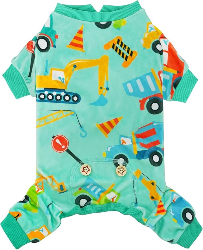 KYEESE Velvet Dog Pajamas for Small Dogs Soft Onesie Shirt, Vehicles | 4-Way Stretch, Lightweight & Breathable, Reduces Shedding, Gentle on Sensitive Skin, Recovery Support, Easy Potty Breaks