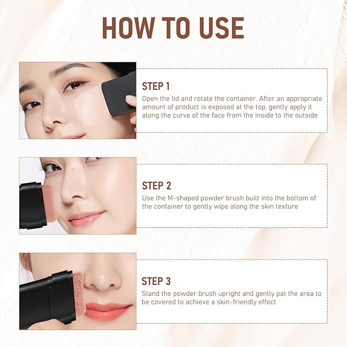 Flawless Eraser Foundation Stick,Korean Hydrating Lightweight Foundation Stick with Brush,Multi-Use Foundation Stick Makeup, Waterproof Thin and Cover Blemishes for All Skin Types (deep wheat, 05)