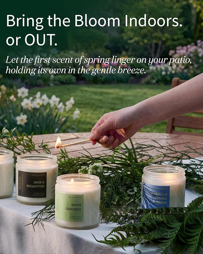 M&SENSE Bluebell Orange Blossom Scented Candle | 11.6oz Natural Soy Wax | 70-Hour Burn Time, Non-Toxic 2-Wick Candle for Home Refresh, Spring Decor & Self-Care Gifts