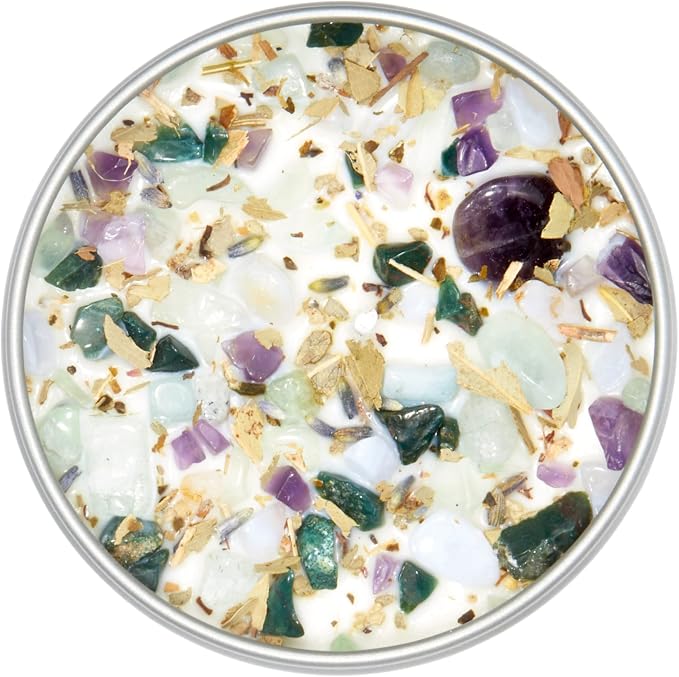 Pisces Zodiac Candle (Feb. 19 - Mar. 20) -Soy Candle - All Natural Aromatherapy Candle - Pisces Horoscope Candle - Crystal Candles - 8 oz Tin