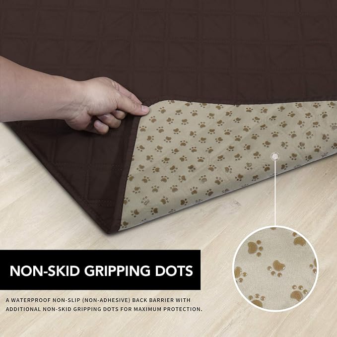 Easy-Going Waterproof Dog Bed Cover, Non-Slip Pet Blanket, 68x82in | Chocolate, Leakproof Couch Cover, Machine Washable Furniture Mattress Protector, Soft Sofa Mat For Dogs, Pet Friendly