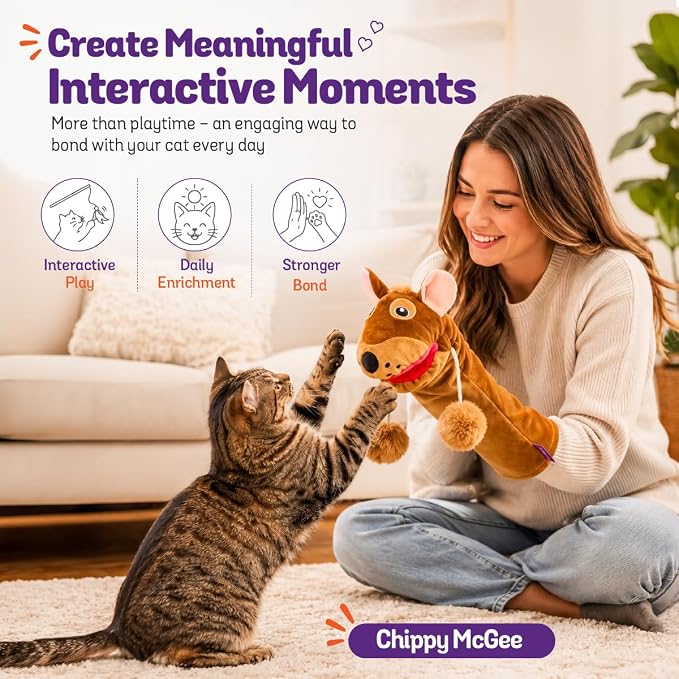 Meow Mitt Wearable Cat Wrestling Glove Puppet - Squirrel