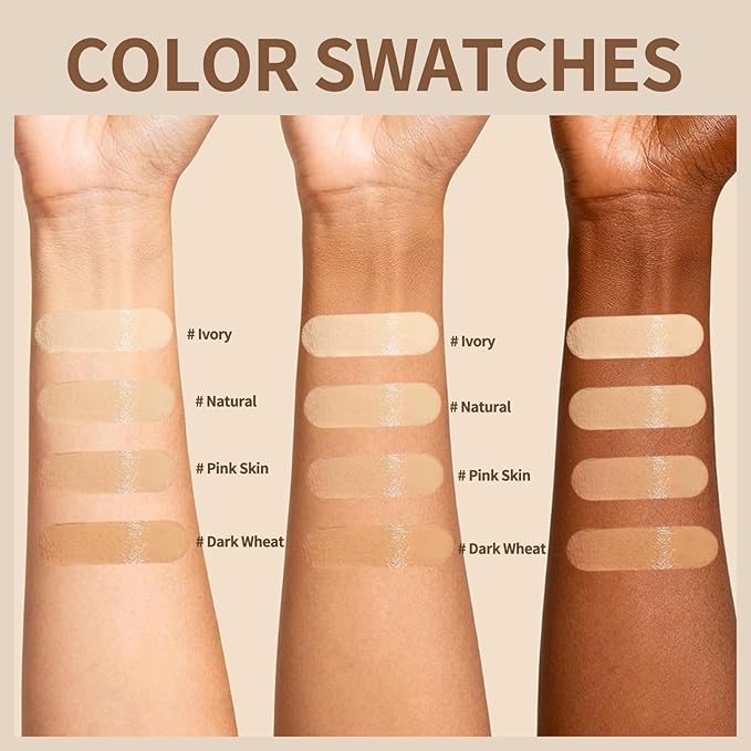 Full Coverage Foundation Stick with Contour Brush, Water Resistant & Lightweight Foundation Makeup with Beauty Sponge, Buildable Concealer Stick for Multiple Skin Tones, Daily Natural Matte Finish