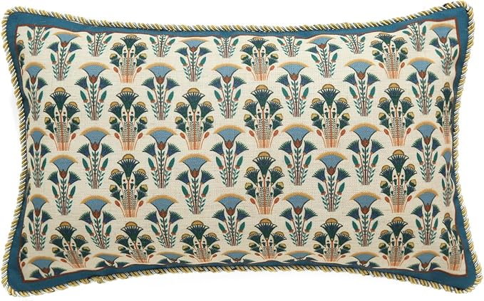 patdrea Designer French Vintage Linen Throw Pillow Cover,12"x20"-Wensel D | RusticDecorative Pillow Case,Farmhouse Floral Pattern,Cushion Coverfor Couch Living Room Bedroom Sofa
