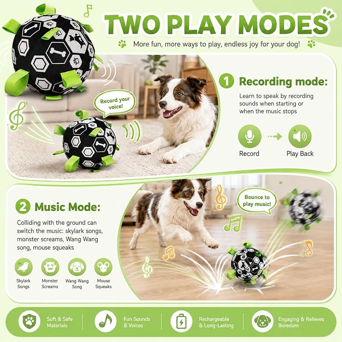 Smart Interactive Dog Toy Ball, Durable Automatic Dog Ball