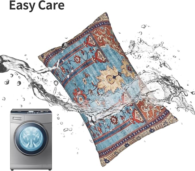 Antique Persian Silk Rug Print Pillow Covers Decorative Lumbar Throw Pillowcase 12x20 Inch Couch Cushion Cover for Home Decor Living Room Bedroom College Dorm Bed Car Sofa