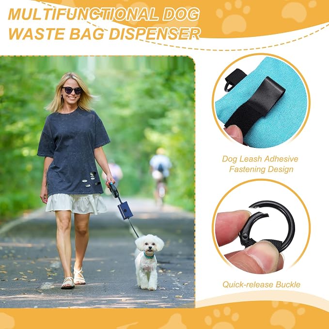 Dog Poop Bag Holder, Pet Waste Bag Dispenser Dog Treat Pouch with Zipper Oxford Cloth Portable Reusable Easy Cleanup(1Pcs, Dark Green), Intended for Outdoor/Travel/Walking