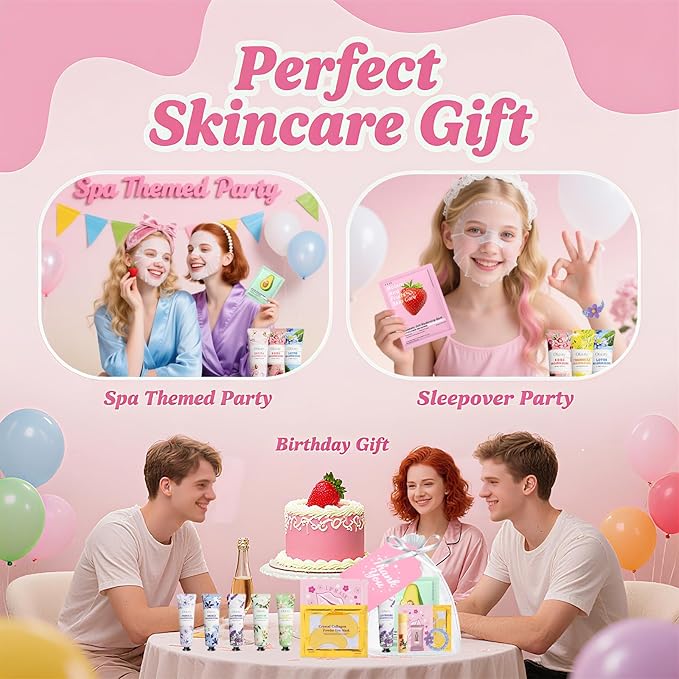 90PCS Spa Party Supplies for Girls, Spa Birthday Party Favors Include Face Masks Skincare, Under Eye Patches, Lip Mask Spa Kit, Bulk Gifts for Women, Mothers Day, Teacher Appreciation Gifts
