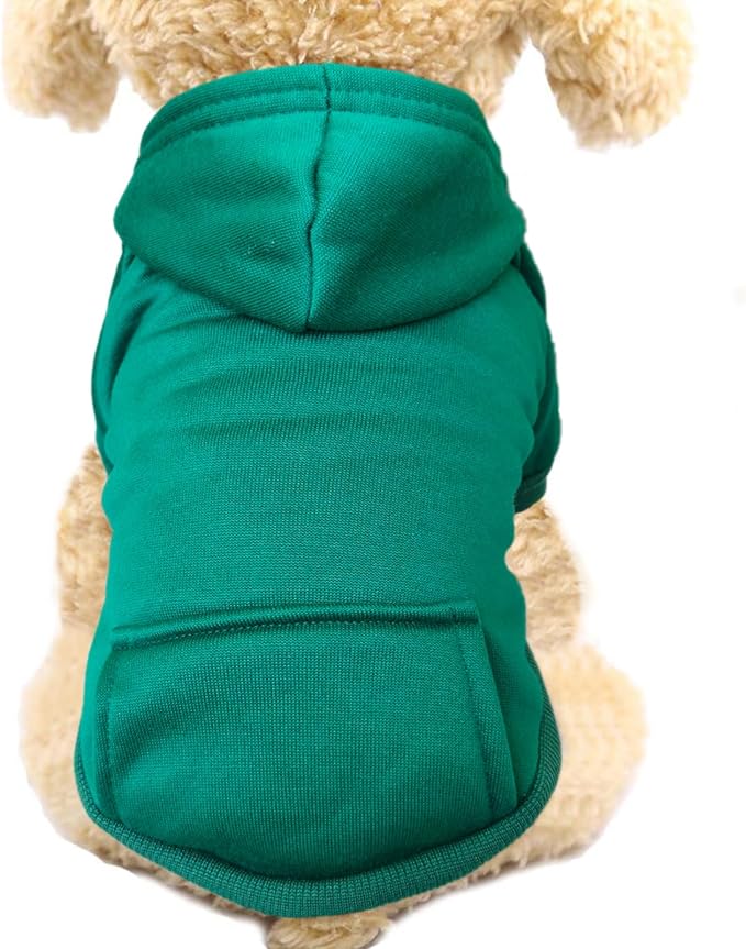 Soft Dog Hoodies for Small Dogs, Warm Fleece Puppy Clothes with Pocket | Jecikelon cold weather coat, cute puppy costume, breathable sweatshirt for dogs girl & boy, machine washable, easy on & off