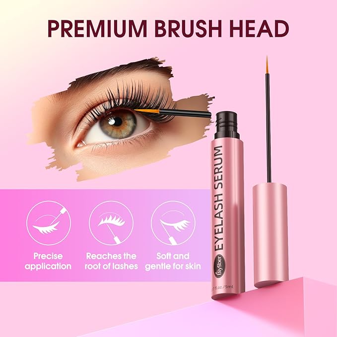 Lash Serum for Eyelash Growth: Premium Eyelash Growth Serum with Advanced Formula to Boost Longer Fuller and Thicker Lashes and Eyebrows - Gentle & Vegan for Sensitive Eyes