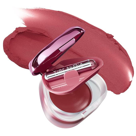 ORBITA LIP AND CHEEK BLURRING POT | Lip & Cheek Tint with Soft Velvety Mud Texture, Blur Matte Finish Lipstick, Featherlight, Multi-Use Makeup, Buildable Color, Long-Wearing (004 Vulcan)