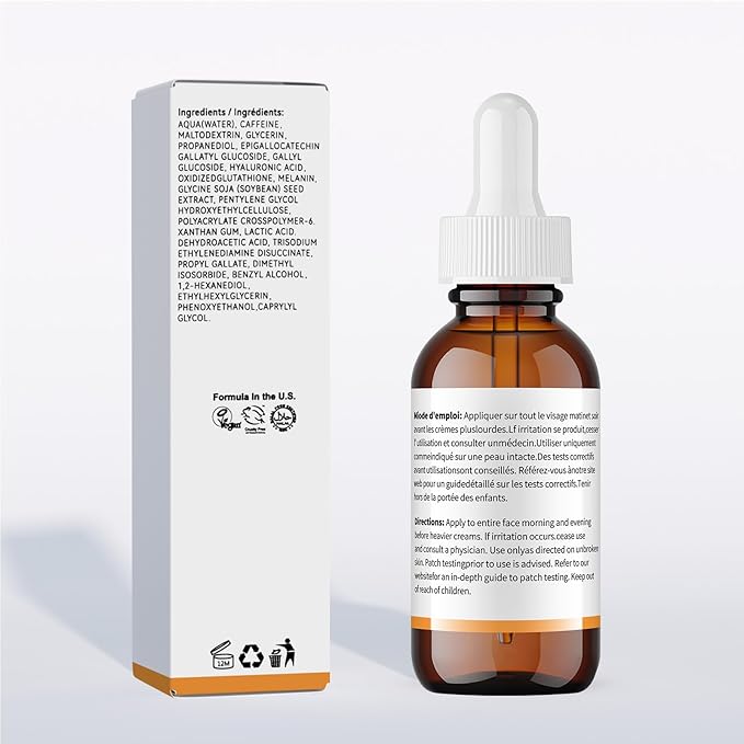 Caffeine Solution 5% + EGCG For Face, 30ML Moisturizing Caffeine Eye Serum For Dark Circles & Puffiness, Under Eye Solution For Fine Lines.