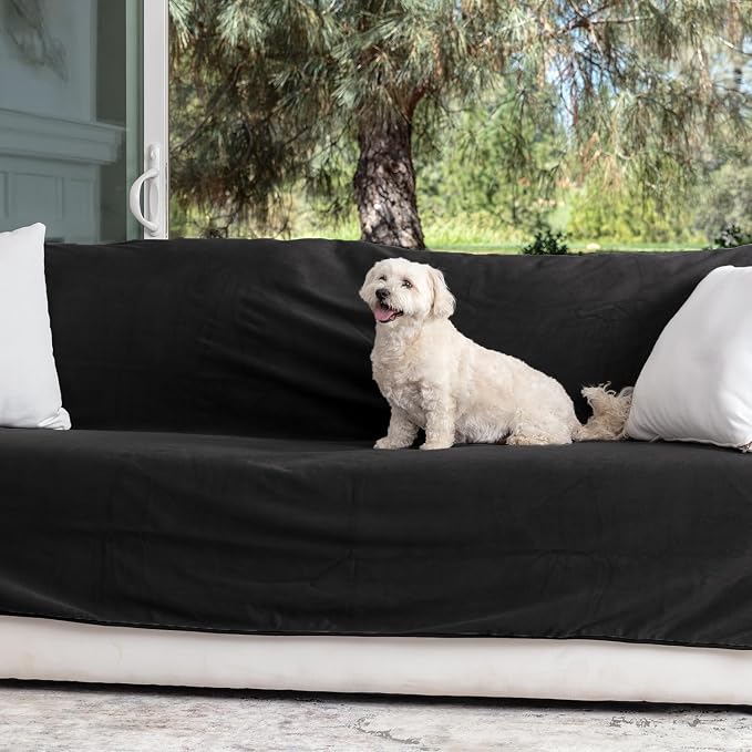 Waterproof Blanket for Bed & Couch Protection, Purple/Black, 80"x90" | High-Density Heavy-Duty Material – Ultra-Soft & Durable Soft Fleece, Leakproof, Reversible, Silent No-Crinkle Design