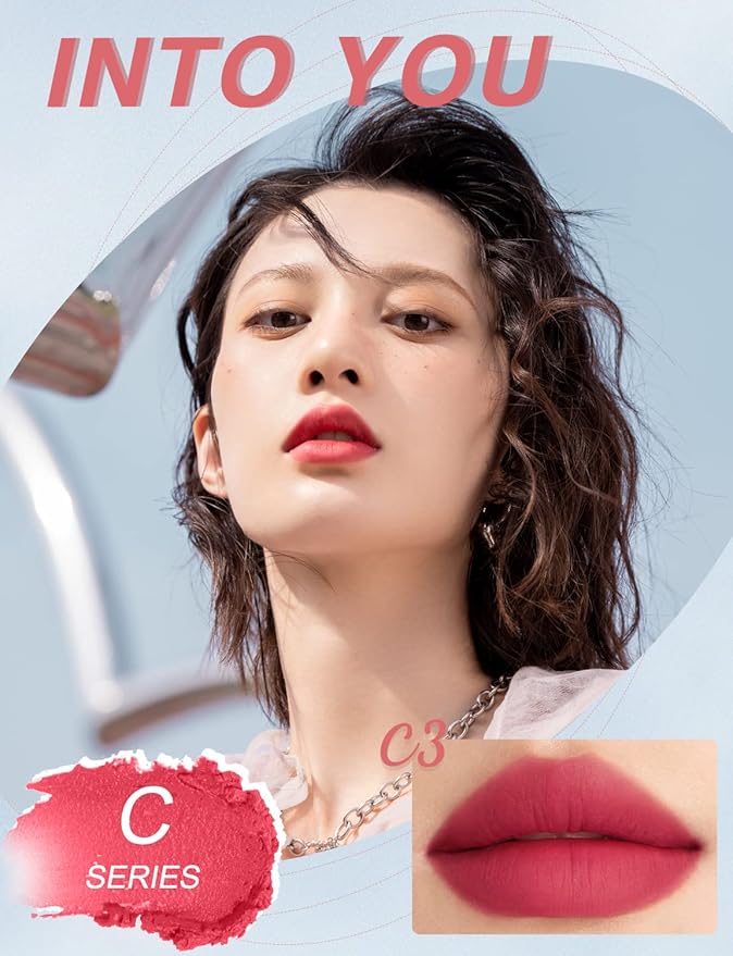 INTO YOU Matte Lipstick & Lip Stain: Long-Lasting, Waterproof, Soft & Lightweight Mousse, Dual-Use For Lips & Cheeks, Pink (C3)