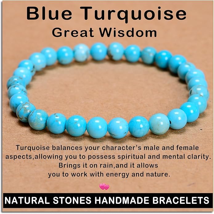 AD Beads Handmade Gemstone Stretch Elastic Bracelet Crystal Healing Reiki Nature's Beauty and Spiritual Essence Unisex