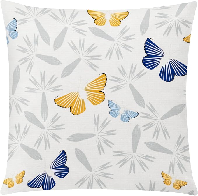 Yellow Blue Throw Pillow Covers 20x20 Set of 6, Large Daisy Floral Decor | daisy dahlia floral, Botanical floral, Large Throw Pillow Size, Breathable Linen Texture, Spring Couch Sofa Living Room