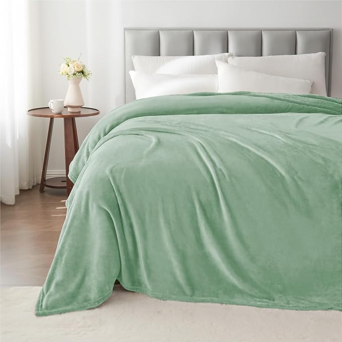 BEDELITE Fleece Blanket Soft Plush King Bed Blanket Mint Green 108"x90" | Ultra Soft Fleece, Plush Microfiber, Lightweight Warmth, All Season Comfort, Fade Resistant, Machine Washable