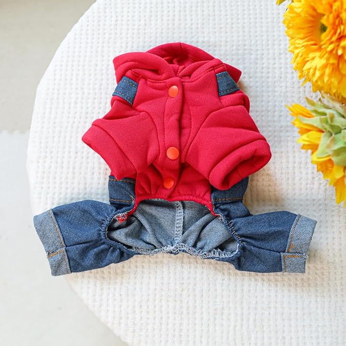 Dog Stylish Overalls Comfortable Puppy One Piece Outfits Summer Bib Overalls for Small Dogs Cute Pet Jumpsuit Onesie Chihuahua Yorkies Birthday Holiday Clothes Costume
