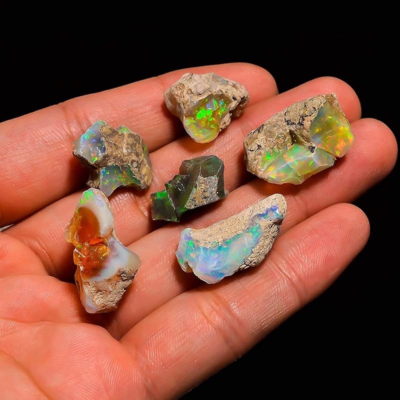 50 carats Ethiopian Opal Raw, Fire Play Opal, Opal Supply, Jewelry Making Stones, DIY Crystals, Chakra Opal, Healing Opals, Birthstone Gemstones, Opal Rough, Rainbow Opal