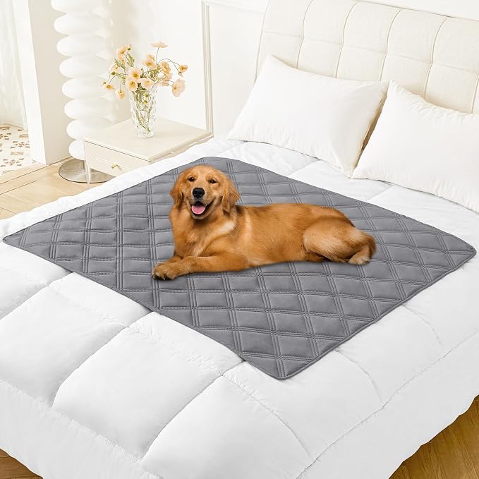 Smiry Waterproof Dog Bed Cover, Reversible Pet Blanket for Sofa Couch | Soft Washable Dog Blanket, Leakproof Couch Cover for Dogs Cats & Furniture Protection, 40x50, Grey/Grey