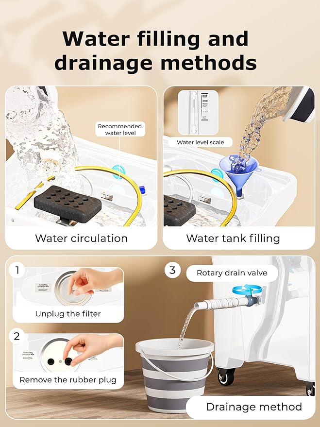 Head Spa Equipment, Portable Head Spa with Large Water Tank, Water Circulation System & Touch Panel | Perfect for Barber Shop, Hair Salons and Home Use