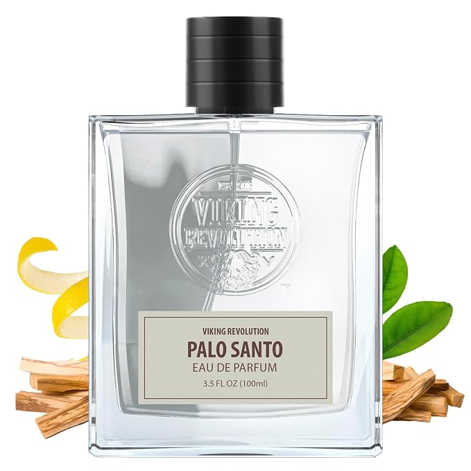 Viking Revolution Palo Santo Cologne for Men - Eau de Parfum - With notes of Palo Santo, Wild Pine, Bergamot, Incense, White Sage, Cedarwood, and Raw Resin - Gifts for Men 3.4 Fl Oz