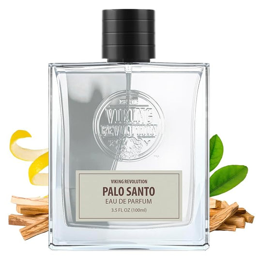 Viking Revolution Palo Santo Cologne for Men - Eau de Parfum - With notes of Palo Santo, Wild Pine, Bergamot, Incense, White Sage, Cedarwood, and Raw Resin - Gifts for Men 3.4 Fl Oz