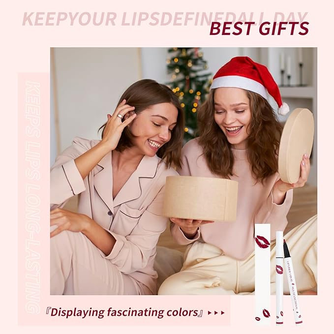 Longwear Liquid Lip Liner, 2025 New 2-in-1 Lip Liner Liquid Pen, Waterproof Long-Lasting Matte Liquid Lipstick for Women (14)