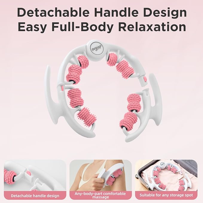 Cellulite Manual Massager for Legs & Thighs - Lymphatic Drainage Tool, Handheld Fascia Blaster for Deep Tissue, Body Sculpting Cellulite Remover(Pink)