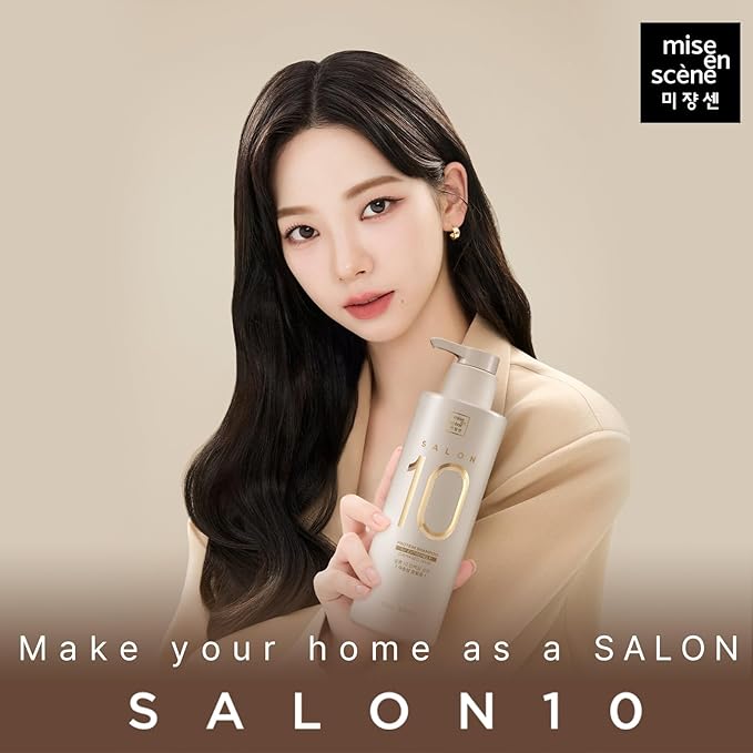 Mise En Scene Salon 10 Protein Shampoo for Severe Damaged Hair - Low porosity Hair Product, Korean HairPerfume Shampoo, 10-Sec Protein Clinic, Moisturizing & Restoring, 16.9 Fl. Oz. (500ml)