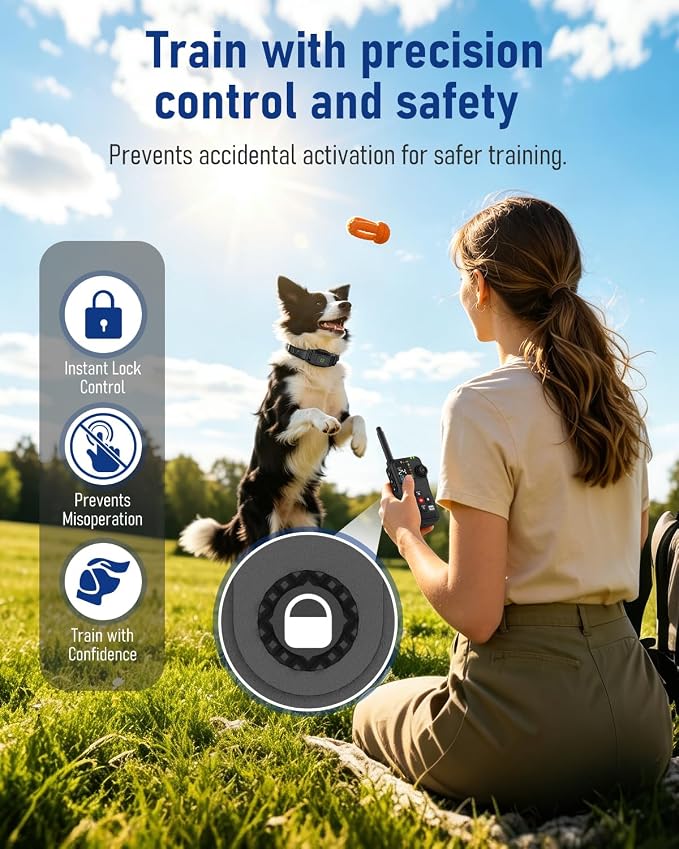 GPS Wireless Dog Fence System & Training Collar with Remote, 18+ lbs