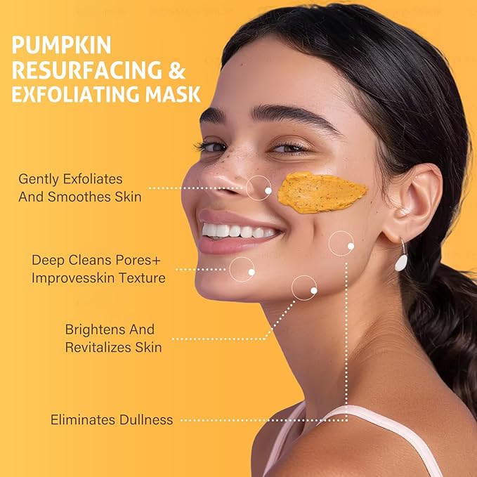 Easter Gifts for Women Pumpkin Enzyme Face Mask Skincare| Brightening Exfoliating Facial Mask For Dead Skin,Dullness Dark Spots, Uneven Skin Tone,Large Pores and Brightens Skin